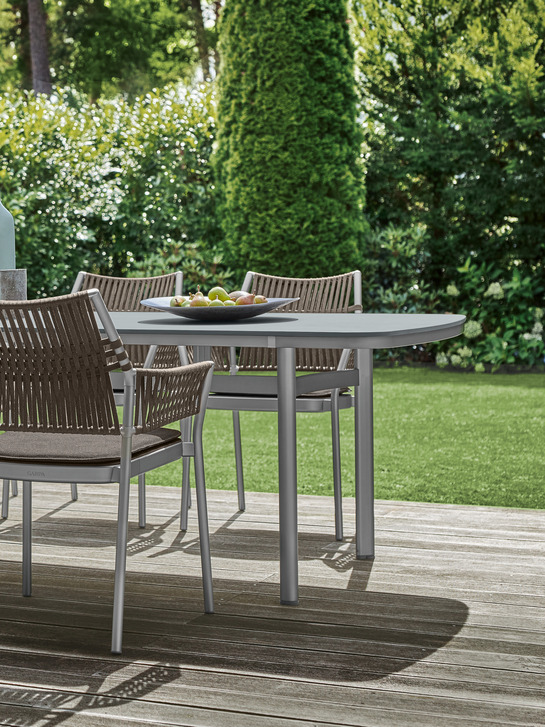 Temper Tisch Eloxal/Glas